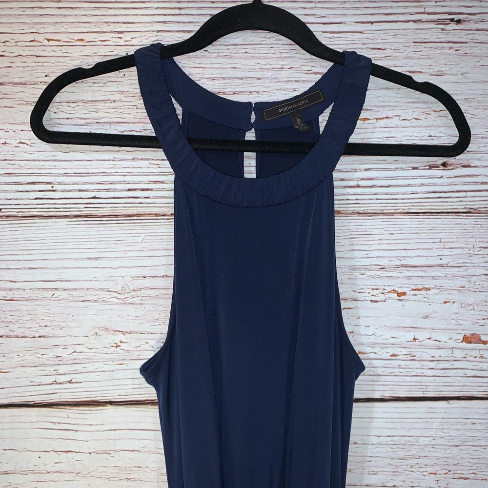 BCBG MaxAzria Halter Maxi Dress Dark Blue Size M
